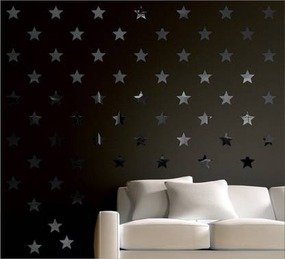 Sticker Daddy 50 cm 100 Star 5 Side Black wall mirrors|acrylic stickers|mirrors.845 Self Adhesive Sticker