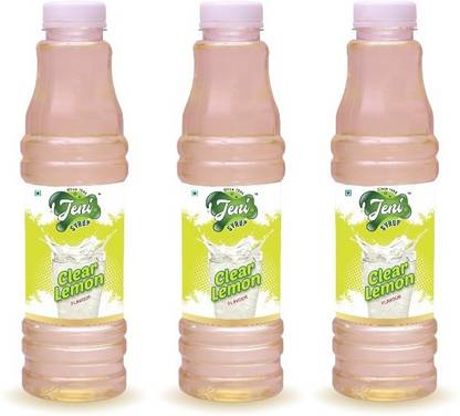 jeni Sharbat & Soda Pack of 3 Flavors - CLEAR LEMON (Sprite) /Non-Fruit Sharbats Synthetic Syrup Combo/Gift Pack/Summer Combo [700 ml each] [700 ml, 700 ml, 700 ml, Pack of 3] CLEAR LEMON (Sprite)
