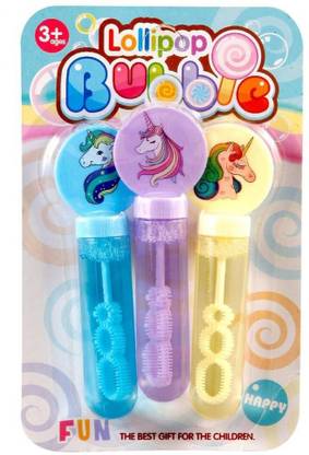 FUNCART Unicorn Lollipop Bubble Maker Birthday Return Gifts Ideas for Kids Toy Bubble Maker