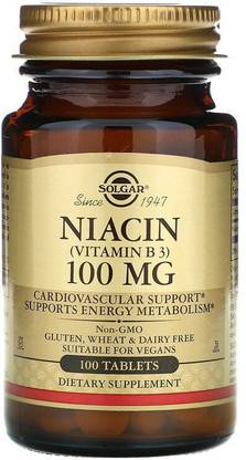 Solgar Niacin (Vitamin B3), 100 mg, 100 Tablets