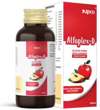 NIPCO HOMEOTRADE ALFAPLEX-D with Ginseng
(Tonic for Diabetics in Non-Sugar base) 450 ML