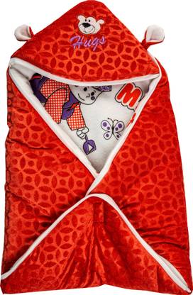 BABY ZONE Printed Single Hooded Baby Blanket for  AC Room