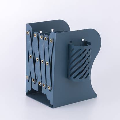 oddpod oddpod Teal Blue Expandable Book Shelf XO with Pen Holder & Iron Book End