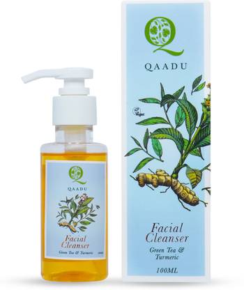 Qaadu Facial Cleanser | Green Tea & Turmeric Extract (100 ml){Pack of 2} Face Wash