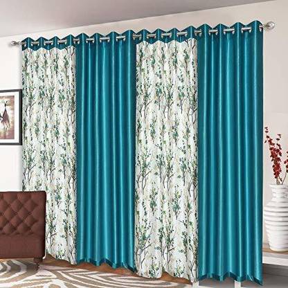 Parda Sansar 213 cm (7 ft) Door Polyester Room Darkening Curtain (Pack Of 4)
