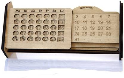 BBD Kitchen Shop Wooden Calendar For Home, Office Life Time Table Calendar