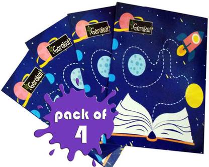 National Gurukul Royal Size 3in1 Exercise Notebook 88 Pages(Hindi,English & Math)(PACK OF 4Pcs) Regular Notebook Ruled 88 Pages