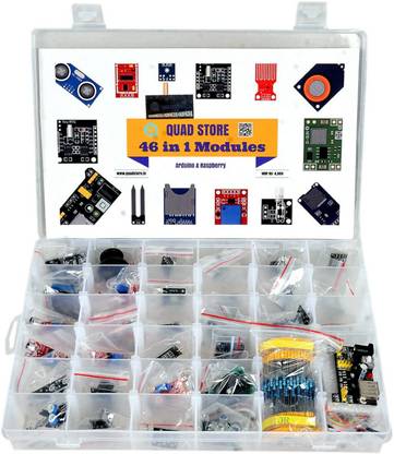 Quad Store 46in1 Sensor Modules kit compatible with Arduino, Raspberry, Microbit, Microcontroller Electronic Components Electronic Hobby Kit