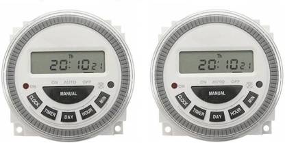 ACE-INNOVATIONS 12 Volt DC - TM619-4 - 5 PINs - 30 Amps Digital Programmable Timer Programmable Electronic Timer Switch (White)(Pack of 2) Programmable Electronic Timer Switch