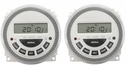 ACE-INNOVATIONS TM619H-2 30 Amps High Quality Digital Programmable Timer 4 pin - 18 Programs - replaceable battery-Pack of 2 Programmable Electronic Timer Switch