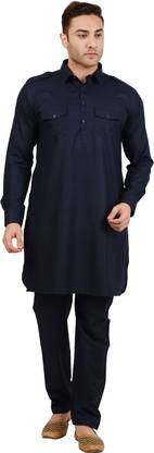 Men Cotton Blend Kurta Set