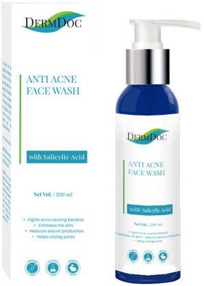 DermDoc Salicylic Acid Anti Acne  For Acne, Blackheads & Oil Control (200 ml) Face Wash