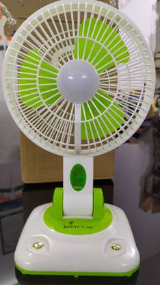 irich Multi Function Rechargeable Fan With LED Light with 1 Year Warranty Silent Operation Table Fan