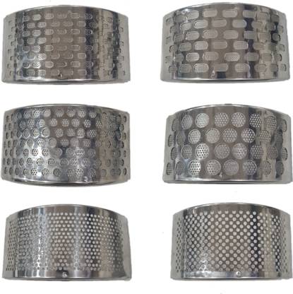 Jali Heavy Stainless Steel 1hpFlourmill Jali | Set of Six ( 1, 2, 3, 4, 5, 6 ) Regular 1hp SS Sleeve Set Flourmill