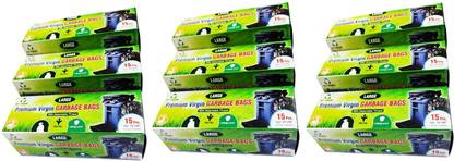 Sky Green Black Garbage Bag Pack of 9 (25 x 29) Large 20 L Garbage Bag  Pack Of 9