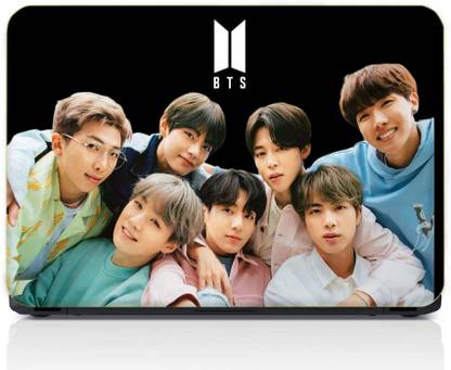 gray wall BTS Black Vinyl Laptop Skin Compatible for 13.3 inch