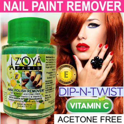 ZOYA PARIS New Advance or Premium -Instant Nail Paint Remover! Dip & Twist! With GREEN APPLE Fragrance: - Acetone Free, Enriched with Vitamin E or Vitamin C. Contains Hydrating Agents & Perfume.