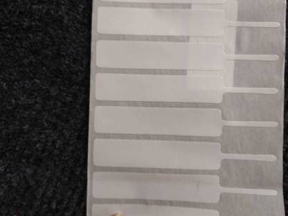 Solitaire 100mmX15mm(70mm Printable) Glossy White Jewellery, Optical Barcode Labels, tags, Full Gumming, 3000 pcs (Pack of 1 Roll), Non Tearable Self Adhesive Paper Label