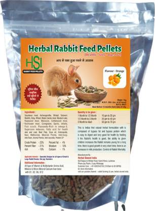 Herbal Sinovet India Orange flavour Rabbit Feed pellets ISO(9001-2015) certified Rabbit 1 kg Dry Young Rabbit Food