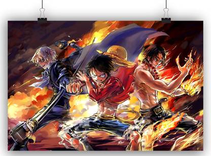 Luffy Ace Sabo Three Brothers Paper Print