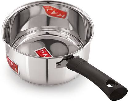 HAZEL Induction Bottom Sauce Pan Stainless Steel Saucepan Deep Bottom With Handle Sauce Pan 16.1 cm diameter 1.65 L capacity