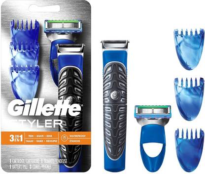 Gillette 3 in 1 Styler trimmer and razor with combs, Men & Women