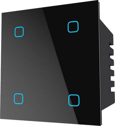 Urja Smart Automation Leccy & Genesis Smart Modular Touch Switch | Touch Switch WiFi enabled | Compatible with Alexa and ok Google | 4 Gang touch wifi switch 6 AMP| No Hub Required |No Re-Wiring Required Smart Switch