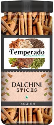Temperado Foods Premium Shri Lankan Cassia Cinnamon Sticks| Ceylon Dalchini Sticks| Immunity Booster| Helps In Weight Loss| Jar Pack 250gm