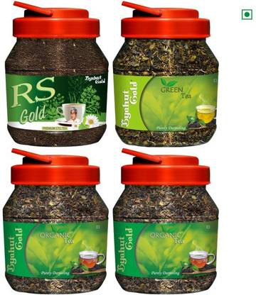 Byahut Gold Green Tea Organic Tea Combo 850 g with RS Gold (CTC Tea) 250g Free Herbs Green Tea Plastic Bottle