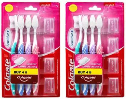 Colgate NEW ULTRA SOFT WITH CAP Ultra Soft Toothbrush (8 Toothbrushes) Ultra Soft Toothbrush