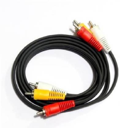 Gadget Zone  TV-out Cable TV-out Cable Pure Copper 3 RCA - 3 RCA Composite Audio Video AV Cable TV LCD LED DTH - 1.5m (Multicolor, For DVD, 10)