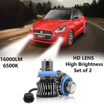 CARZEX Pack of 2 New Waterproof Laser Car Headlight, Fog Light H8/H9/H11 LED Bulb, 32000LM Fog Lamp Car LED for Maruti Suzuki, Suzuki, Volkswagen, Toyota, Ford, Honda, Skoda (12 V, 30 W)