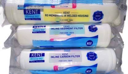KENT by KENT ervice Kit Membrane + Inline Carbon Filter + Sediment Filter RO UV UF Mineral Solid Filter Cartridge (0.5, Pack of 3) Solid Filter Cartridge