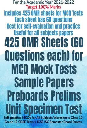 425 OMR Sheets (60 Questions each) for MCQ Mock Tests Sample Papers Preboards Prelims Unit Specimen Test