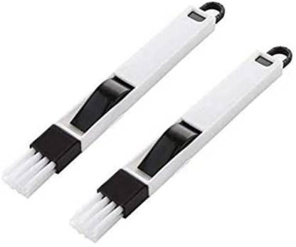 BAPUJI ENTERPRISE BAPUJI ENTERPRISE Plastic Corners & Edges Dust Multipurpose Use Cleaning Brush for Window Frame, Keyboard with Mini Dustpan, 2-Pieces, White Plastic Wet and Dry Brush
