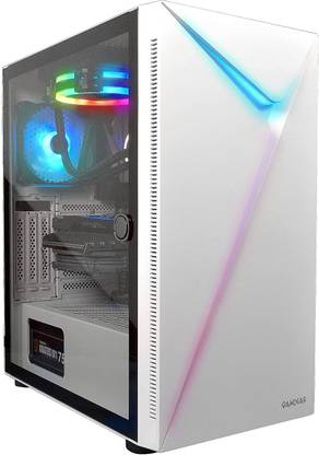 GAMDIAS Argus E4 Elite White Side Tempered Glass Panel Swing Door with Magnetic Dust Filter & 1 Built-in 120mm ARGB Fan Mid Tower Cabinet with USB 2.0 and USB 3.0 Ports Compatible with Computer