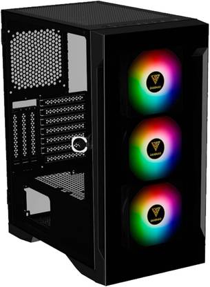 GAMDIAS TALOS E2 Elite with Side Tempered Glass Panel & Magnetic Dust Filter Mid Tower Cabinet with USB 2.0 and USB 3.0 Ports Compatible with Computer