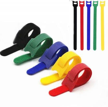 RPI SHOP - 64 Pcs Reusable Cable Ties , 4 Inch (100mm), Double Sided Hook & Loop Wire Ties Nylon Releasable Cable Tie
