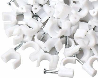 Dekmy Cable wire clip, Circle Cable Clips, wire fixing clips (Pack of 100) Plastic Hook & Loop Cable Tie