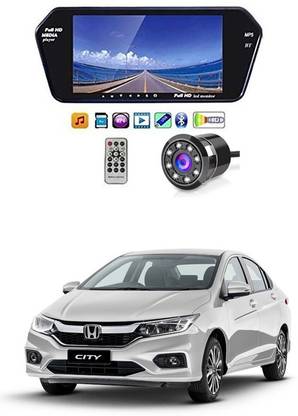 MATIES 7 Inch 16:9 TFT LED Car Rearview Monitor Mirror with Touch Button With Rearview Car Camera For Honda City 2018 Universal For All Models Car Stereo