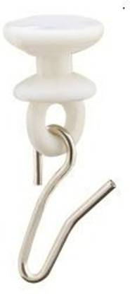VicTac Plastic Runner for C Channel/Curtain Track with Metallic Hooks - 20 Pieces Curtain Ring with Hook
