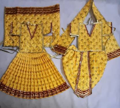 RKDH High Quality dresses Radha Krishna Size-02 no. - for Idol height of 1.5 feet Dress