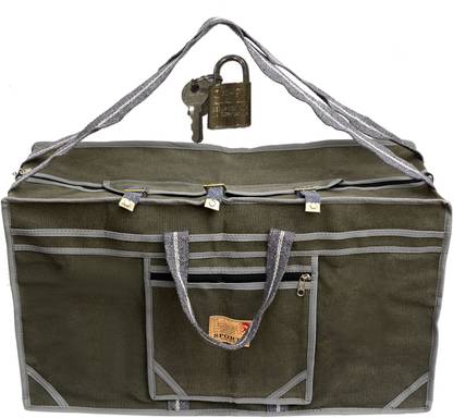 dhanak Super Strong Heavy Duty Canvas Bag with Lock&Key_Multipurpose_Goods Carrying Bag Luggage Bag_(24x12x16 inch)_(1 Pc) Grocery Bag