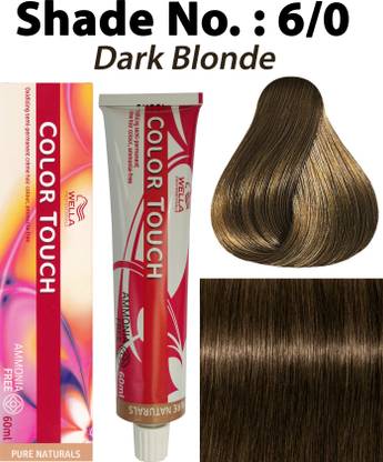 Wella Professionals Color Touch Pure Naturals Oxidising Semi-Permanent Ammonia Free Creme Hair Colour 6/0 Colorant Tube 60ml , Dark Blonde