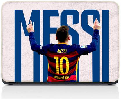 gray wall Messi Font Vinyl Laptop Skin Compatible for 13.3 inch