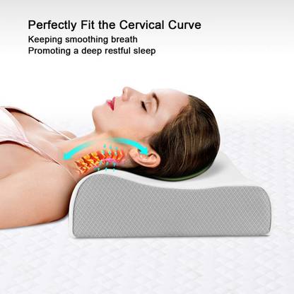 manshav Memory Foam Solid Orthopaedic Pillow Pack of 1