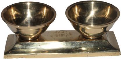 cool boss Brass Vibuthi and Kumkum Stand, Kumkum and Haldi Holder, Bowl Set Manjal, Pasupu Holder, Sandal,Chandan Roli Chopda vendi kumkum bharani, Sindoor Dani Chawal, Container, dibbi Brass