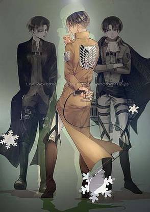 Levi Ackerman Uniform Back View Shhh Attack On Titan Shingeki No Kyojin Anime Matte Finish Poster Paper Print