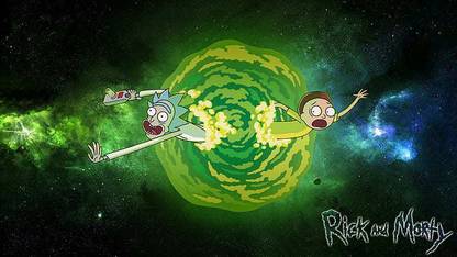 Rick And Morty Digital Art Tv Series Portal Space Matte Finish Poster Paper Print