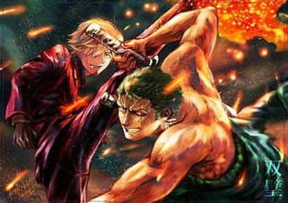 Roronoa Zoro Vs Sanji One Piece Matte Finish Poster Paper Print